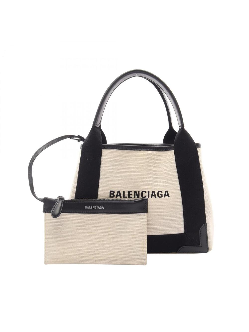 Balenciaga Navy Cabas Xs Handbag Canvas #364174B44B